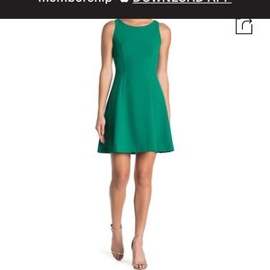 Eliza J Fit and Flare Crepe Green dress. NWT-from Nordstrom. Size 10